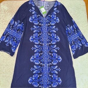 Lilly Pulitzer Harlow Tunic Bright Navy Dress Size Large New with Tags